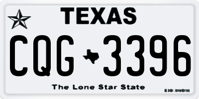 TX license plate CQG3396