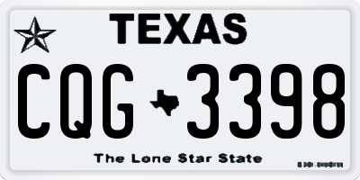 TX license plate CQG3398