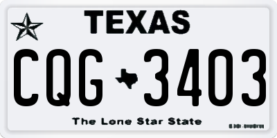 TX license plate CQG3403
