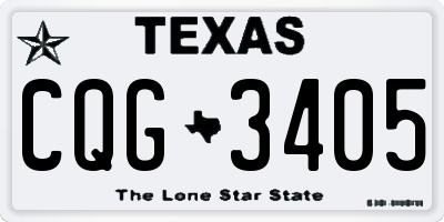 TX license plate CQG3405