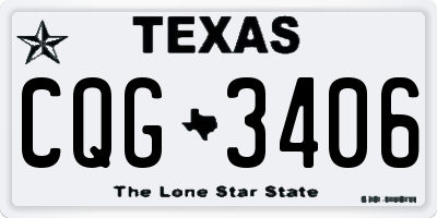 TX license plate CQG3406