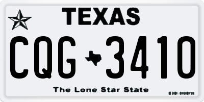 TX license plate CQG3410