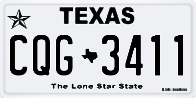 TX license plate CQG3411
