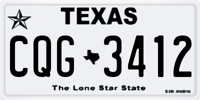 TX license plate CQG3412