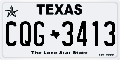 TX license plate CQG3413