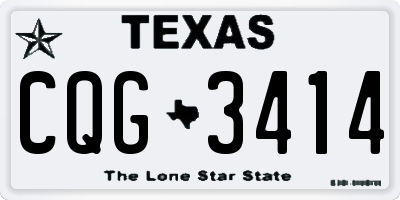 TX license plate CQG3414