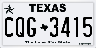 TX license plate CQG3415