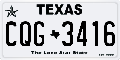 TX license plate CQG3416