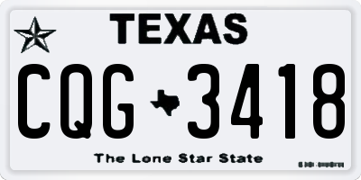 TX license plate CQG3418