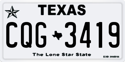 TX license plate CQG3419