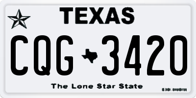 TX license plate CQG3420