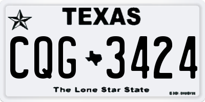 TX license plate CQG3424