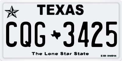 TX license plate CQG3425