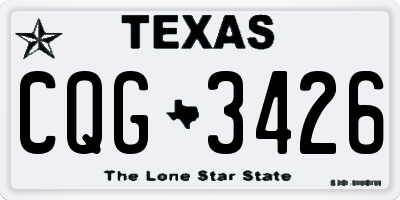 TX license plate CQG3426