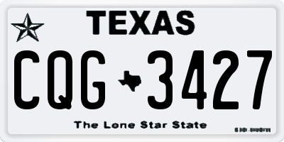 TX license plate CQG3427