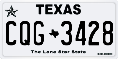 TX license plate CQG3428