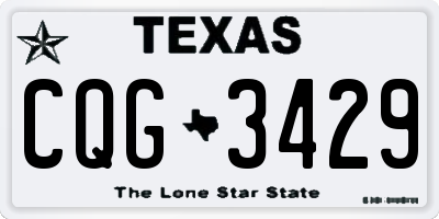 TX license plate CQG3429