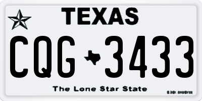 TX license plate CQG3433