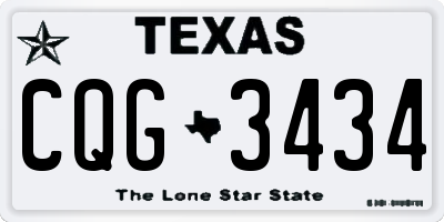 TX license plate CQG3434