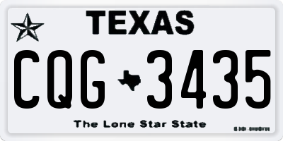 TX license plate CQG3435