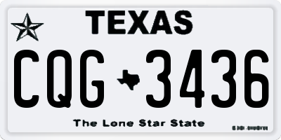 TX license plate CQG3436