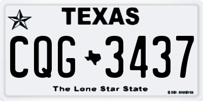 TX license plate CQG3437