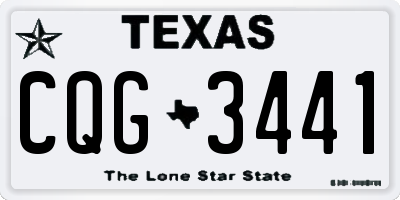 TX license plate CQG3441