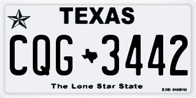 TX license plate CQG3442