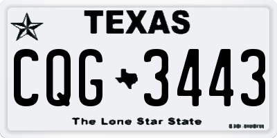 TX license plate CQG3443