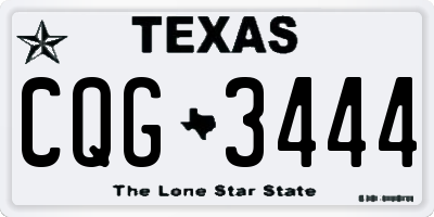 TX license plate CQG3444