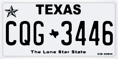 TX license plate CQG3446