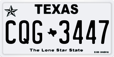TX license plate CQG3447