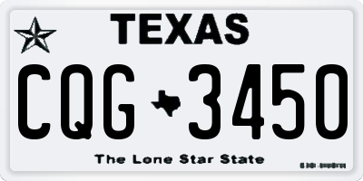 TX license plate CQG3450