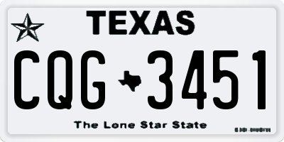 TX license plate CQG3451