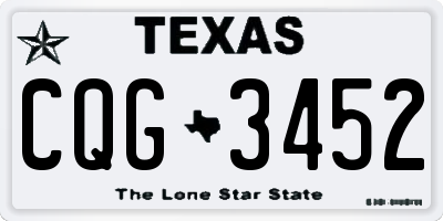 TX license plate CQG3452