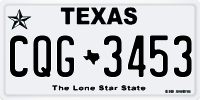 TX license plate CQG3453