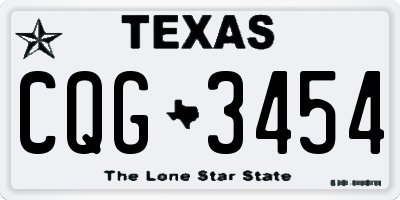 TX license plate CQG3454