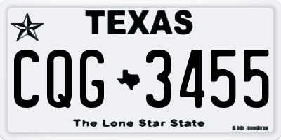 TX license plate CQG3455