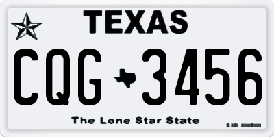 TX license plate CQG3456
