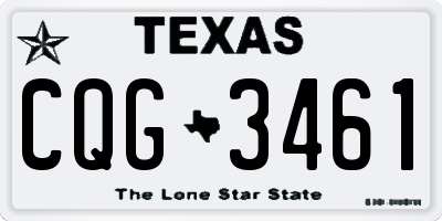 TX license plate CQG3461
