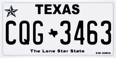 TX license plate CQG3463