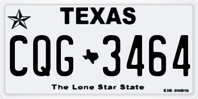 TX license plate CQG3464