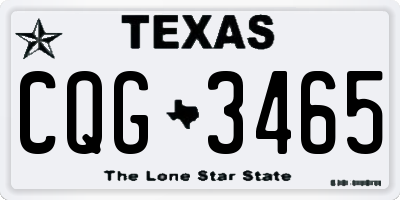 TX license plate CQG3465