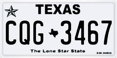 TX license plate CQG3467