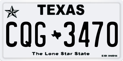 TX license plate CQG3470
