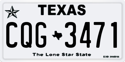 TX license plate CQG3471