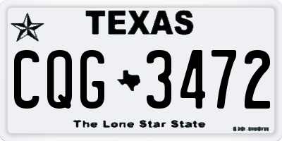 TX license plate CQG3472