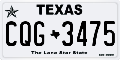 TX license plate CQG3475