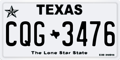 TX license plate CQG3476