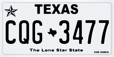 TX license plate CQG3477